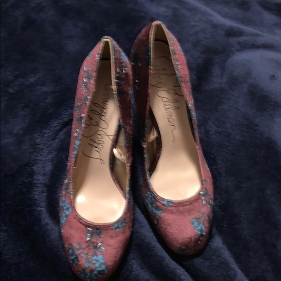 🌟🎈Libby Edelman Jessica Velvet Block Heels 🔥👠 - Picture 2 of 7